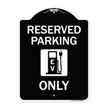 Signmission Ev W/ Electric Vehicle Charging Station Graphic Heavy-Gauge Aluminum Sign, 24" x 18", BW-1824-24089 A-DES-BW-1824-24089